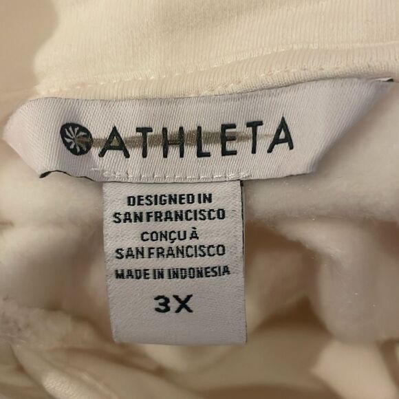 NWT Athleta Retroplush 11 Hoodie. 3X. Magnolia White - Picture 8 of 9